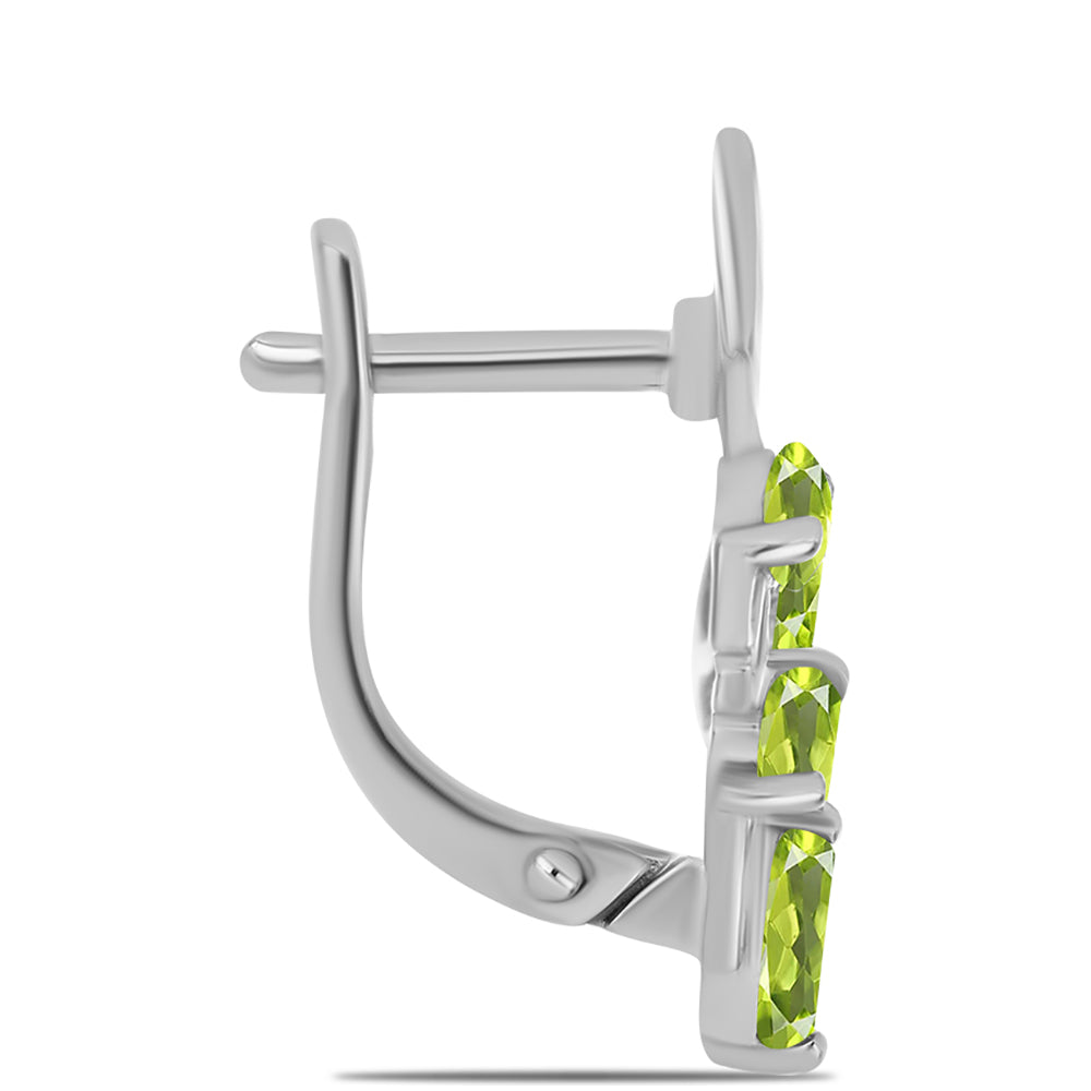 Stříbrné Náušnice s Čchang-pajským Peridotem 2 