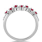 Stříbro 925/1000 - Prsten s Madagaskarským Rubínem a Bílým Topazem - Karátové číslo: 0.6. přibližná hmotnost: 2.21 gramů