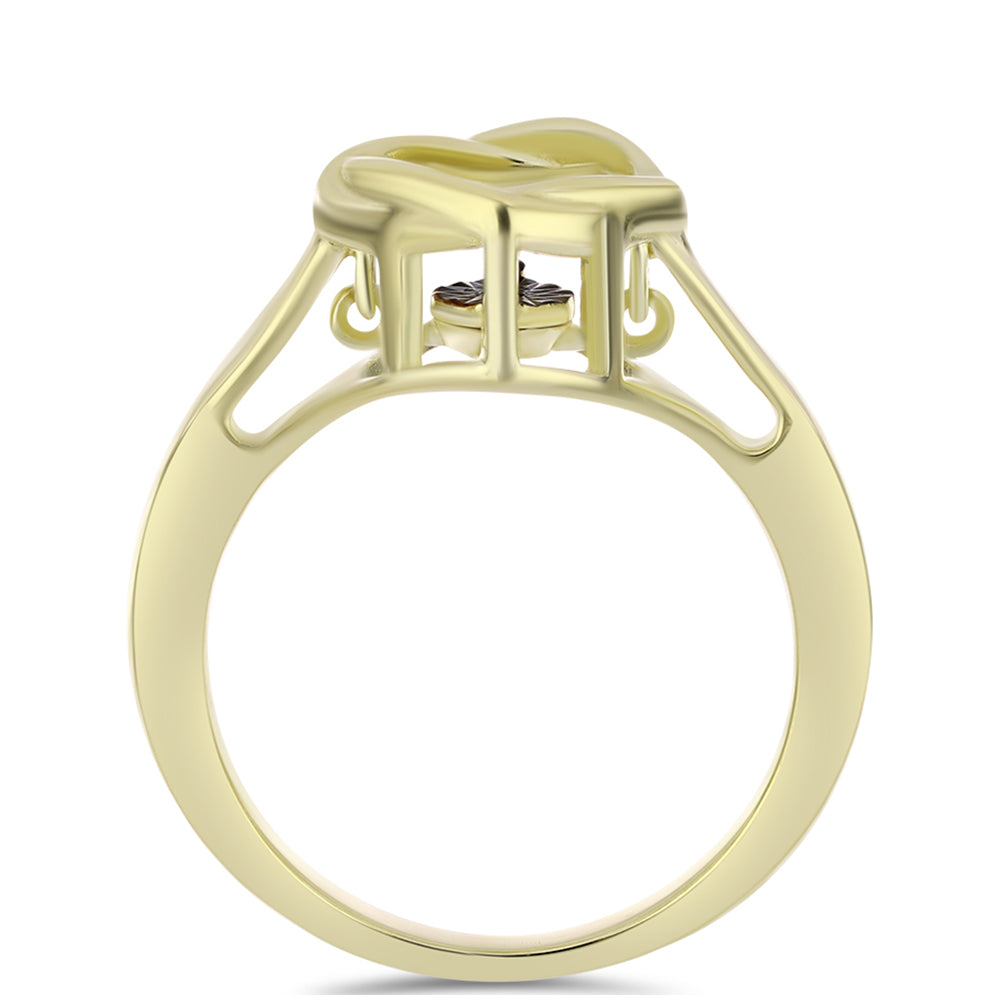 Pozlacené Stříbro 925/1000 - Prsten s Modrým tančícím diamantem - Karátové číslo: 0.01. přibližná hmotnost: 3.24 gramů 2 