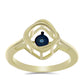 Pozlacené Stříbro 925/1000 - Prsten s Modrým tančícím diamantem - Karátové číslo: 0.01. přibližná hmotnost: 3.24 gramů