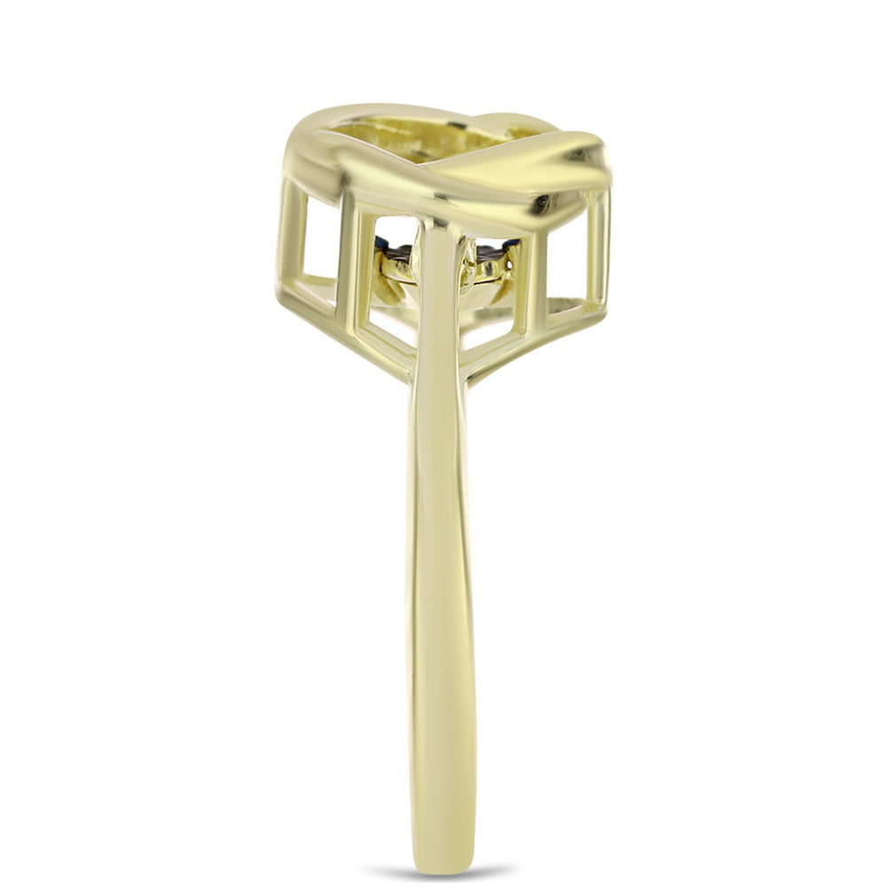 Pozlacené Stříbro 925/1000 - Prsten s Modrým tančícím diamantem - Karátové číslo: 0.01. přibližná hmotnost: 3.24 gramů 4 