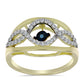 Pozlacený Stříbrný Prsten s Modrým tančícím diamantem a Bílým Topazem