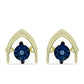 Pozlacené Stříbro 925/1000 - Náušnice s Modrým tančícím diamantem - Karátové číslo: 0.01. přibližná hmotnost: 1.65 gramů