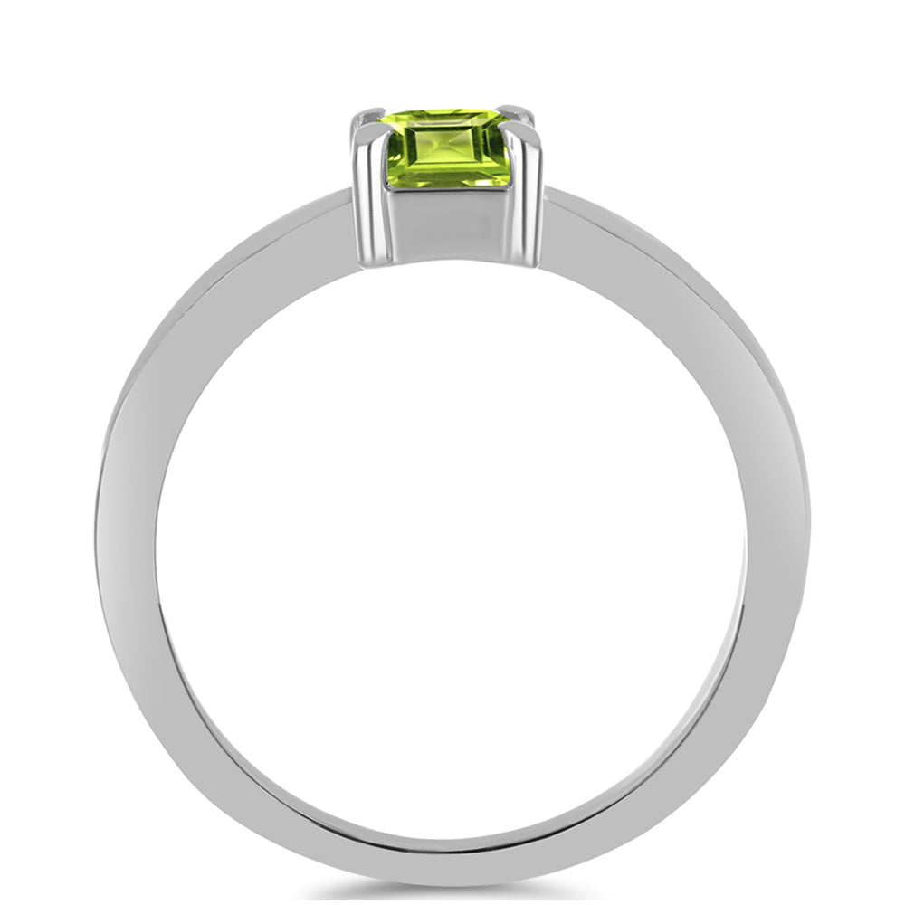 Stříbro 925/1000 - Prsten s Čchang-pajským Peridotem - Karátové číslo: 1.02. přibližná hmotnost: 2.91 gramů 2 