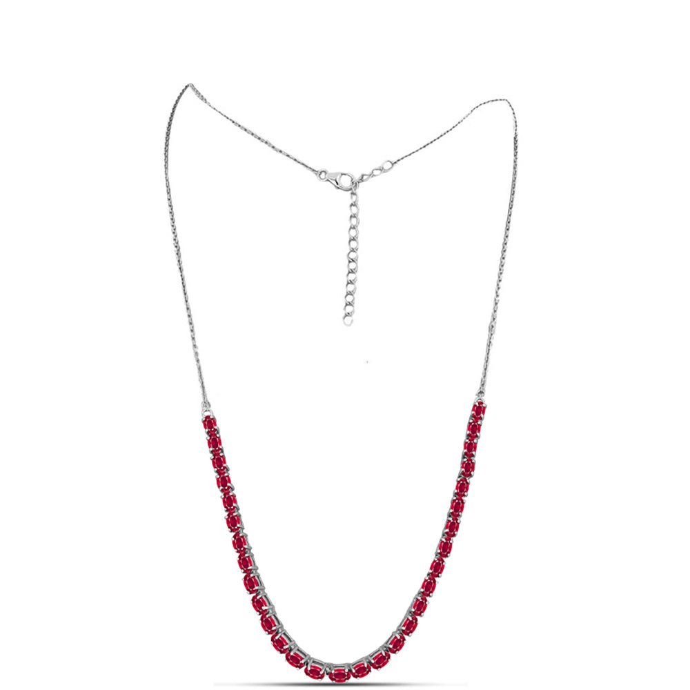 Stříbro 925/1000 - Náhrdelník s Madagaskarským Rubínem - Karátové číslo: 11.51. přibližná hmotnost: 10.18 gramů 1 