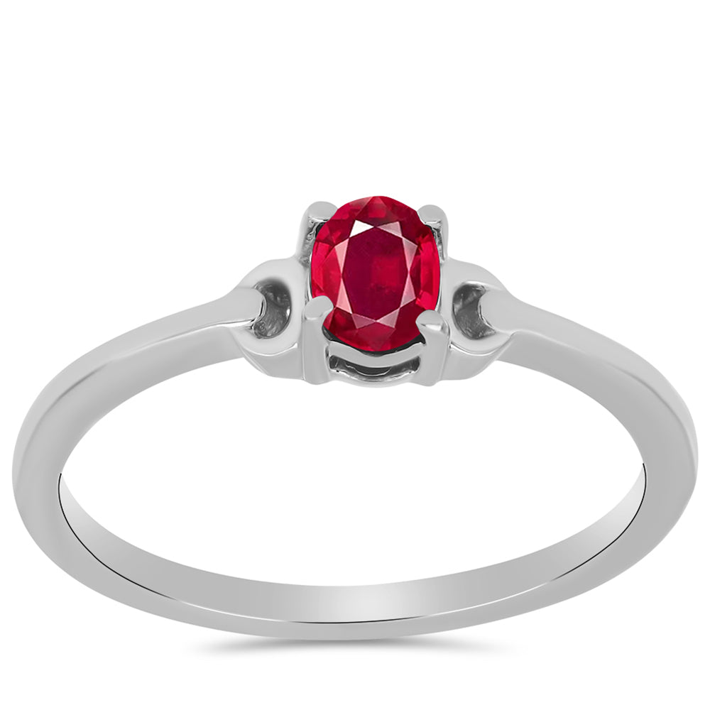 Stříbro 925/1000 - Prsten s Madagaskarským Rubínem - Karátové číslo: 0.51. přibližná hmotnost: 1.67 gramů 3 