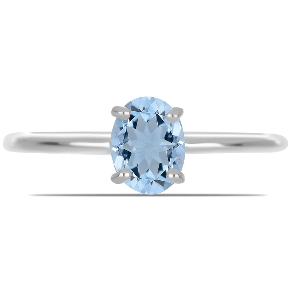 Stříbro 925/1000 - Prsten s Akvamarínem z Embu County - Karátové číslo: 0.66. přibližná hmotnost: 1.76 gramů 1 