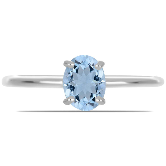 Stříbro 925/1000 - Prsten s Akvamarínem z Embu County - Karátové číslo: 0.66. přibližná hmotnost: 1.76 gramů