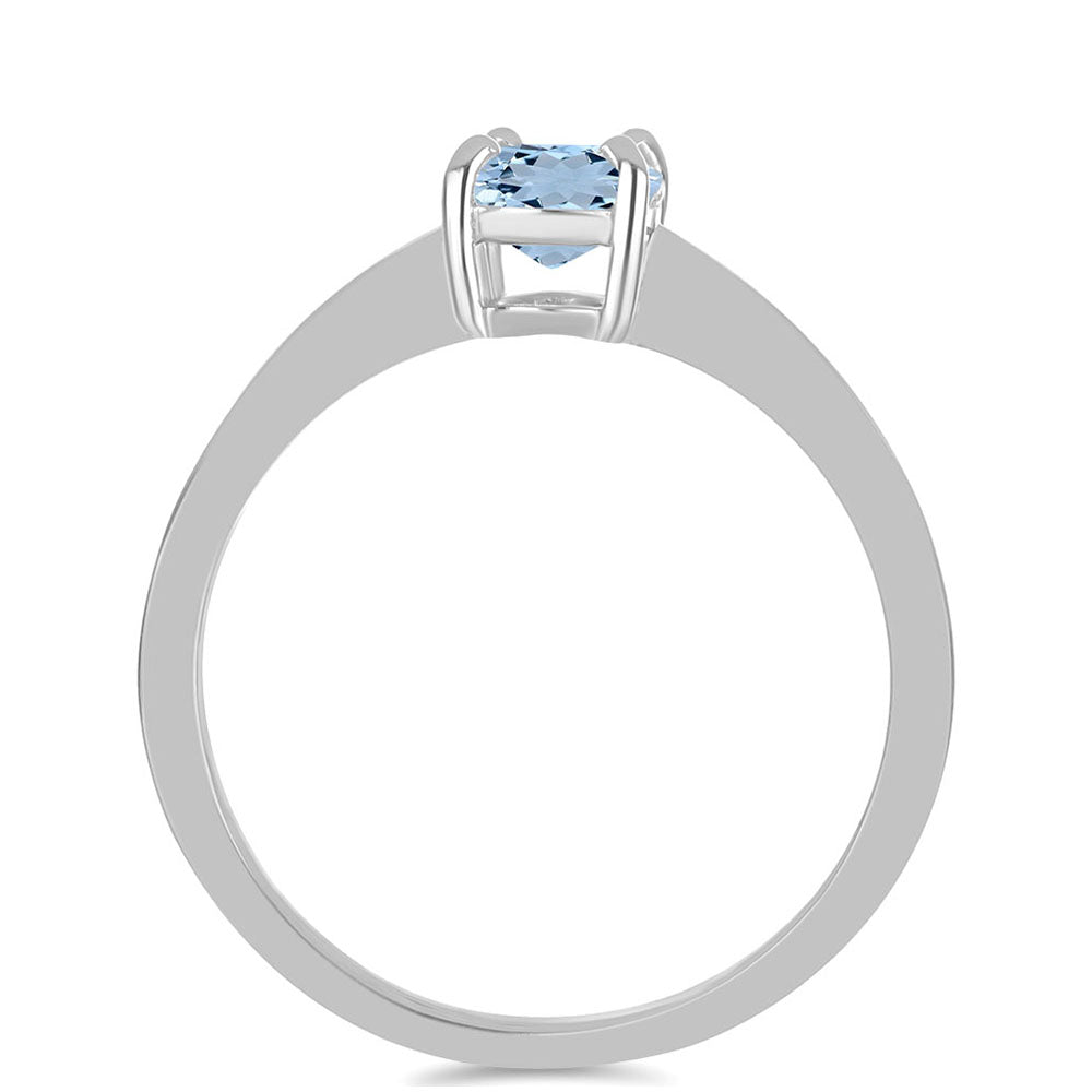 Stříbro 925/1000 - Prsten s Akvamarínem z Embu County - Karátové číslo: 0.66. přibližná hmotnost: 1.76 gramů 2 