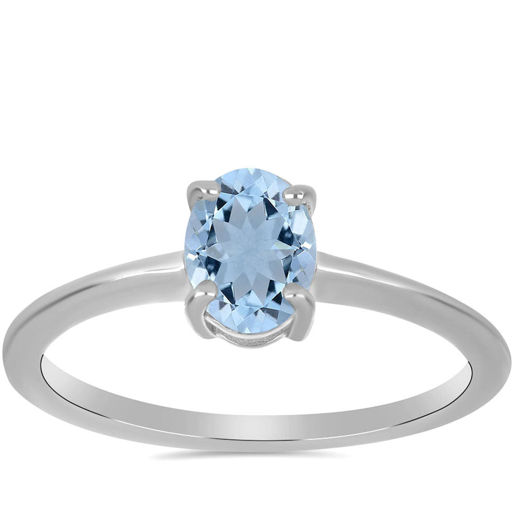 Stříbro 925/1000 - Prsten s Akvamarínem z Embu County - Karátové číslo: 0.66. přibližná hmotnost: 1.76 gramů 3 