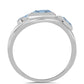 Stříbrný Prsten s Akvamarínem z Embu County a Bílým Topazem