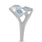 Stříbrný Prsten s Akvamarínem z Embu County a Bílým Topazem