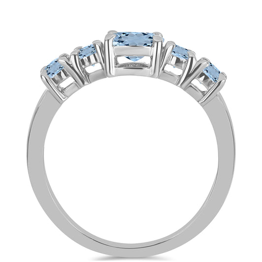 Stříbrný Prsten s Akvamarínem z Embu County