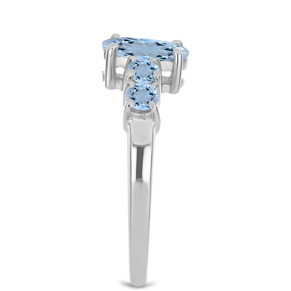 Stříbrný Prsten s Akvamarínem z Embu County 4 