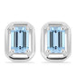 Stříbro 925/1000 Náušnice s Akvamarínem z Embu County - Karátové číslo: 1.04. přibližná hmotnost: 2.02 gramů