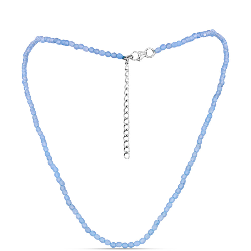 Stříbro 925/1000 - Náhrdelník s Akvamarínem z Embu County - Karátové číslo: 24.35. přibližná hmotnost: 5.63 gramů 1 