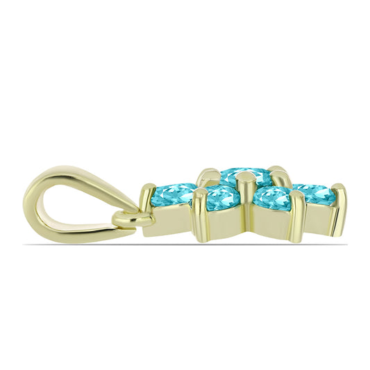 Pozlacené Stříbro 925/1000 - Přívěsek s Paraiba Křemenem - Karátové číslo: 1.05. přibližná hmotnost: 1.27 gramů