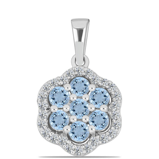 Stříbrný Přívěsek s Akvamarínem z Embu County a Bílým Topazem