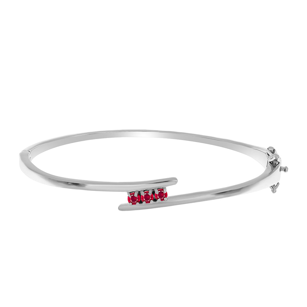 Stříbro 925/1000 - Náramek s Madagaskarským Rubínem - Karátové číslo: 0.45. přibližná hmotnost: 17.24 gramů 1 