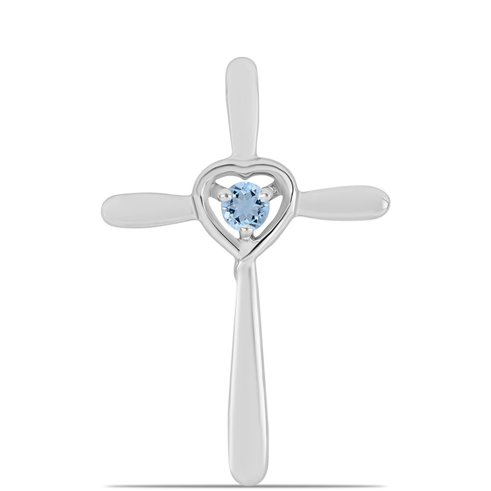 Stříbro 925/1000 - Přívěsek s Akvamarínem z Embu County - Karátové číslo: 0.11. přibližná hmotnost: 1.53 gramů 1 