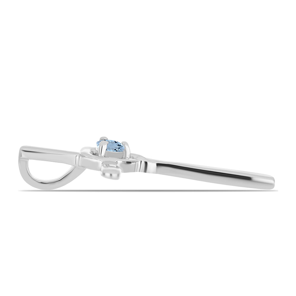 Stříbro 925/1000 - Přívěsek s Akvamarínem z Embu County - Karátové číslo: 0.11. přibližná hmotnost: 1.53 gramů 2 