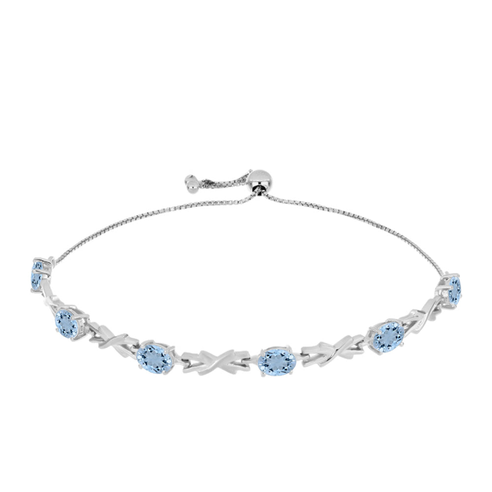 Stříbrný Náramek s Akvamarínem z Embu County