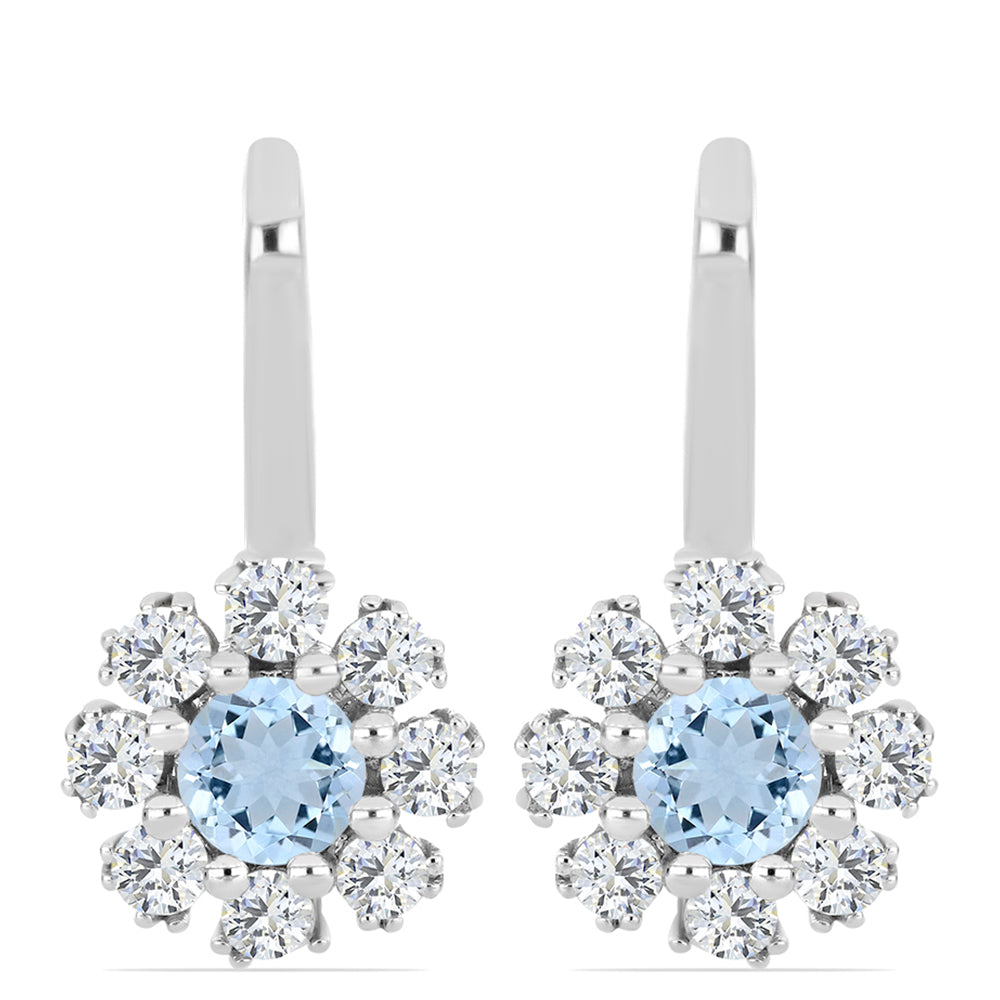 Stříbrné Náušnice s Akvamarínem z Embu County