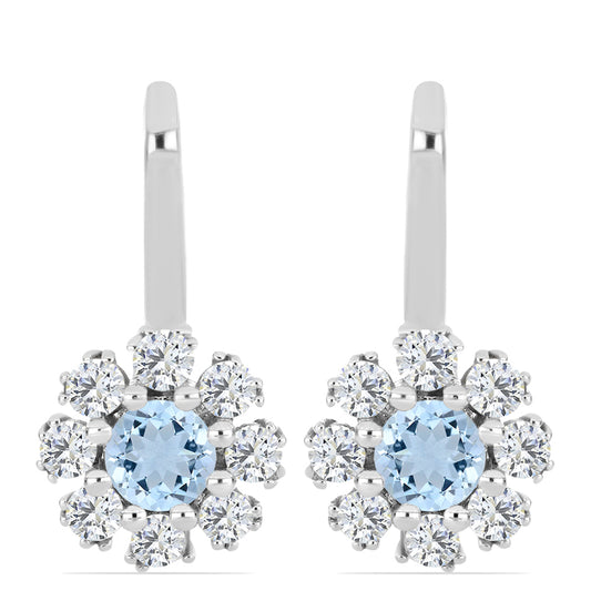 Stříbrné Náušnice s Akvamarínem z Embu County