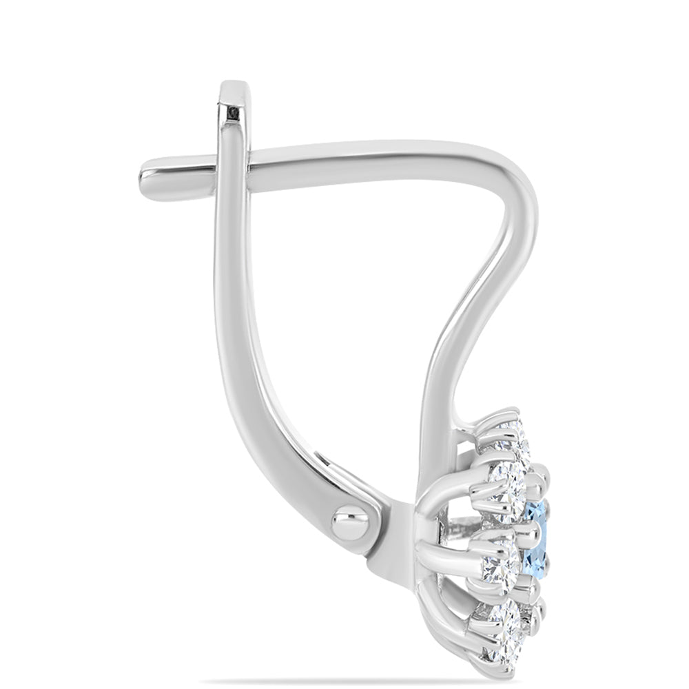 Stříbrné Náušnice s Akvamarínem z Embu County 2 