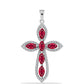 Stříbro 925/1000 - Přívěsek s Madagaskarským Rubínem a Bílým Topazem - Karátové číslo: 2.38. přibližná hmotnost: 3.09 gramů
