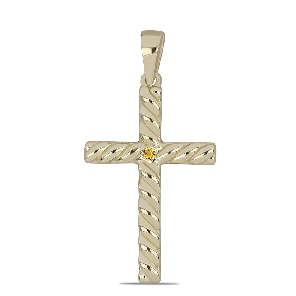 Pozlacené Stříbro 925/1000 - Přívěsek s Uralským Citrínem - Karátové číslo: 0.02. přibližná hmotnost: 1.96 gramů