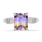 Stříbrný Prsten s Anahi Ametrínem a Bílým Topazem