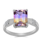 Stříbrný Prsten s Anahi Ametrínem a Bílým Topazem