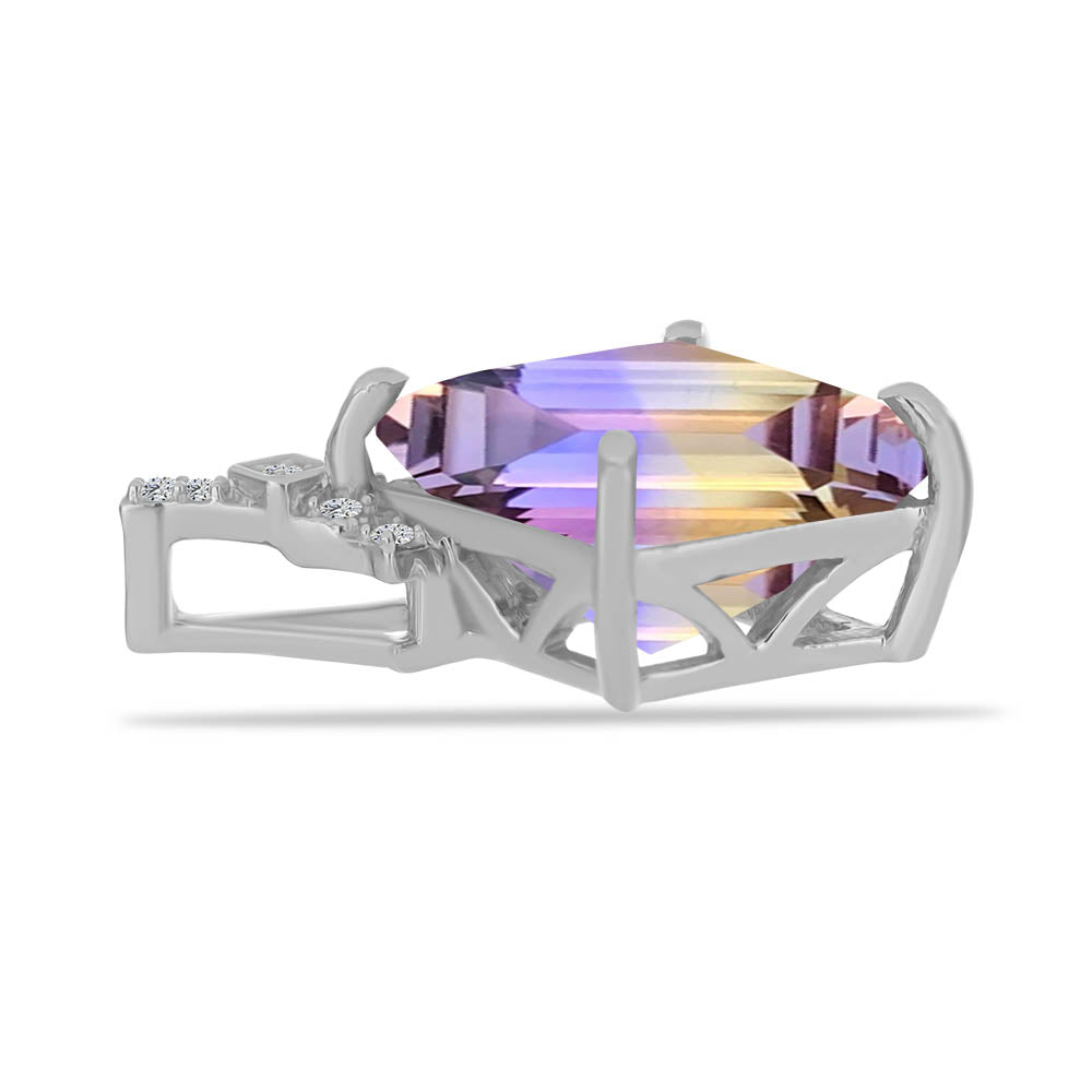 Stříbro 925/1000 - Přívěsek s Anahi Ametrínem a Bílým Topazem - Karátové číslo: 4.97. přibližná hmotnost: 2.42 gramů