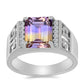 Stříbrný Prsten s Anahi Ametrínem a Bílým Topazem
