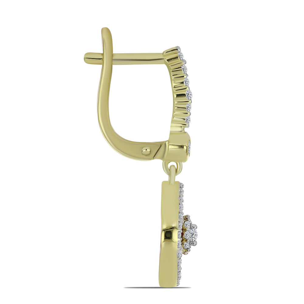 Pozlacené Stříbro 925/1000 - Náušnice s Červeným Houbovým Korálem a Bílým Topazem - Karátové číslo: 5.13. přibližná hmotnost: 6.33 gramů 2 