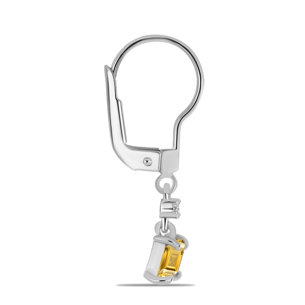 Stříbro 925/1000 - Sada s Uralským Citrínem a Bílým Topazem - Karátové číslo: 1.47. přibližná hmotnost: 3.69 gramů ( Náušnice+Prsten+Přívěsek ) 5 