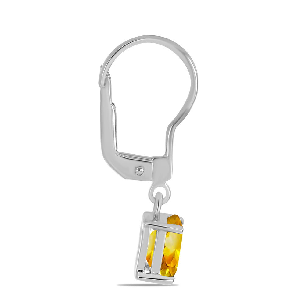Stříbrné Náušnice s Uralským Citrínem 2 