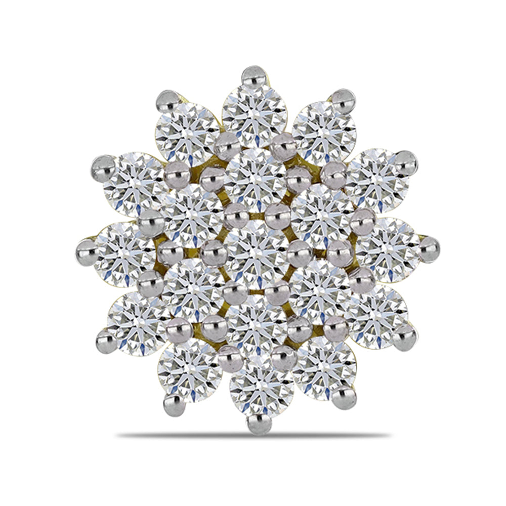 Pozlacené stříbro 925/1000 Brož s Certifikovaný Diamantem pěstovaný v laboratoři - Karátové číslo: 0.47. přibližná hmotnost: 1.9 gramů 1 