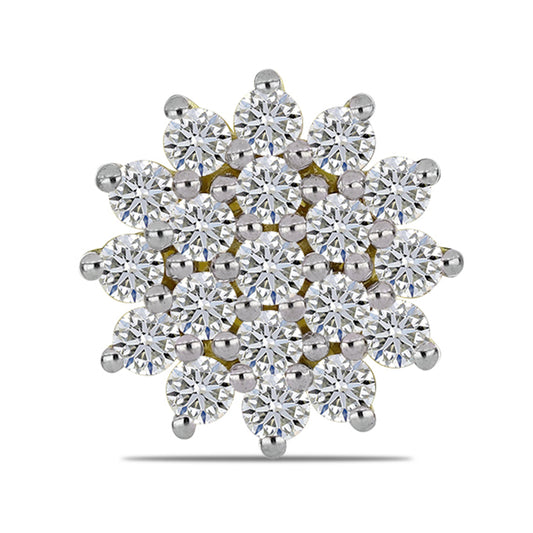 Pozlacené stříbro 925/1000 Brož s Certifikovaný Diamantem pěstovaný v laboratoři - Karátové číslo: 0.47. přibližná hmotnost: 1.9 gramů