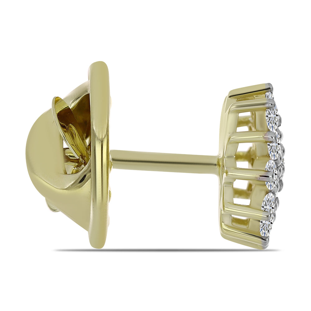 Pozlacené stříbro 925/1000 Brož s Certifikovaný Diamantem pěstovaný v laboratoři - Karátové číslo: 0.47. přibližná hmotnost: 1.9 gramů 2 