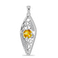 Stříbro 925/1000 - Přívěsek s Uralským Citrínem a Bílým Topazem - Karátové číslo: 0.93. přibližná hmotnost: 2.78 gramů