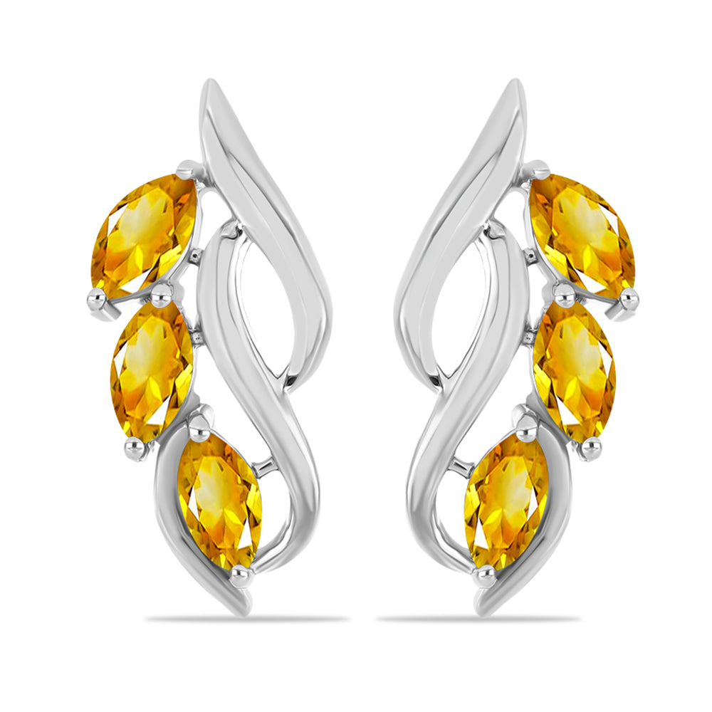 Stříbro 925/1000 - Náušnice s Uralským Citrínem - Karátové číslo: 1.41. přibližná hmotnost: 5.25 gramů 1 
