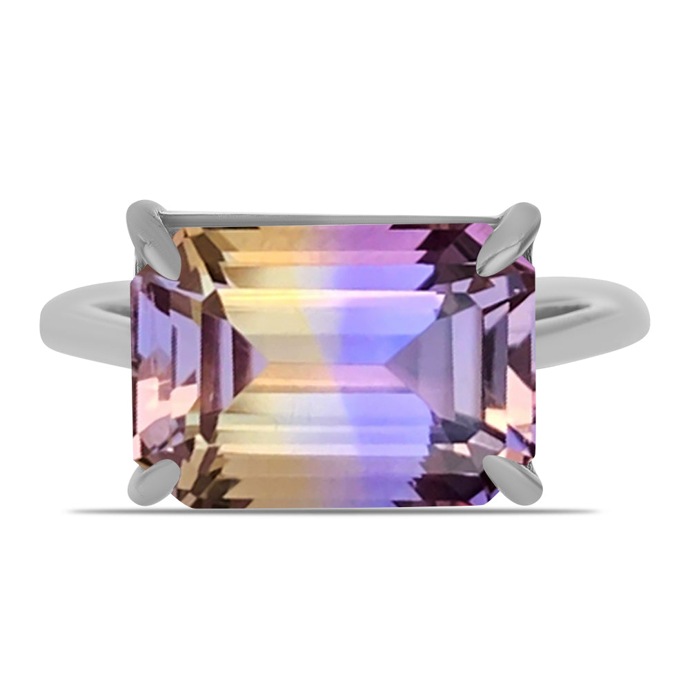 Stříbro 925/1000 Prsten s Anahi Ametrínem - Karátové číslo: 6.48. přibližná hmotnost: 4.2 gramů 1 