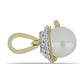 Pozlacené Stříbro 925/1000 - Přívěsek s Bílou Sladkovodní Perlou a Bílým Topazem - Karátové číslo: 3.37. přibližná hmotnost: 1.86 gramů