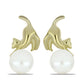 Pozlacené Stříbrné Náušnice s Bílou Sladkovodní Perlou