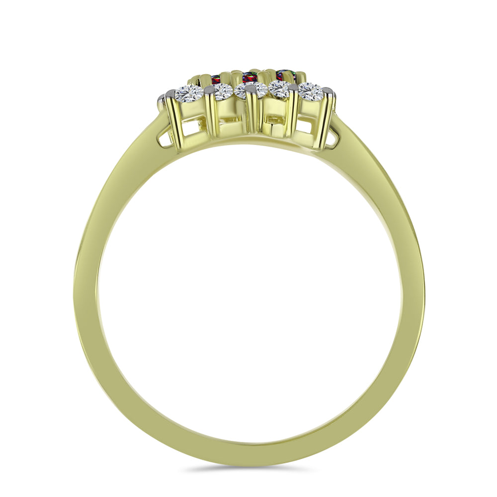 Pozlacené Stříbro 925/1000 - Prsten s Půlnočně Černým Etiopským Opálem z Lega Dembi a Bílým Topazem - Karátové číslo: 0.64. přibližná hmotnost: 2.69 gramů