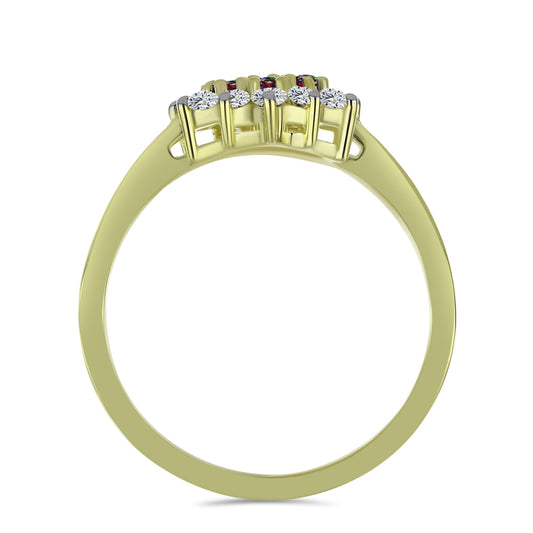 Pozlacené Stříbro 925/1000 - Prsten s Půlnočně Černým Etiopským Opálem z Lega Dembi a Bílým Topazem - Karátové číslo: 0.64. přibližná hmotnost: 2.69 gramů