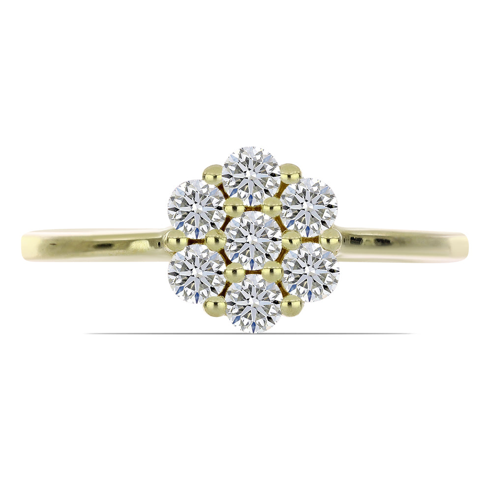 Pozlacené stříbro 925/1000 Prsten s Certifikovaný Diamantem pěstovaný v laboratoři - Karátové číslo: 0.6. přibližná hmotnost: 2.21 gramů 1 