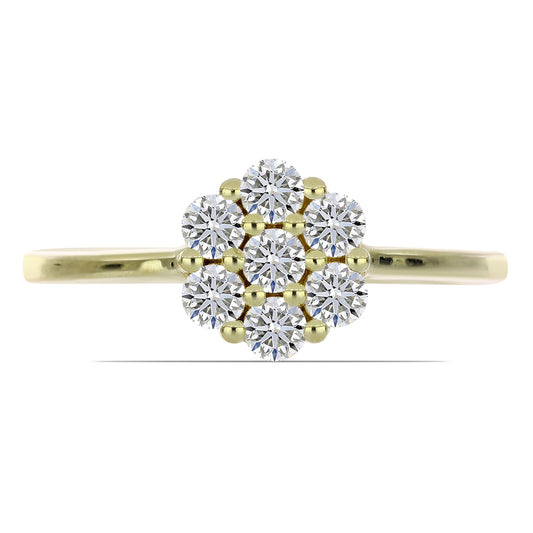 Pozlacené stříbro 925/1000 Prsten s Certifikovaný Diamantem pěstovaný v laboratoři - Karátové číslo: 0.6. přibližná hmotnost: 2.21 gramů